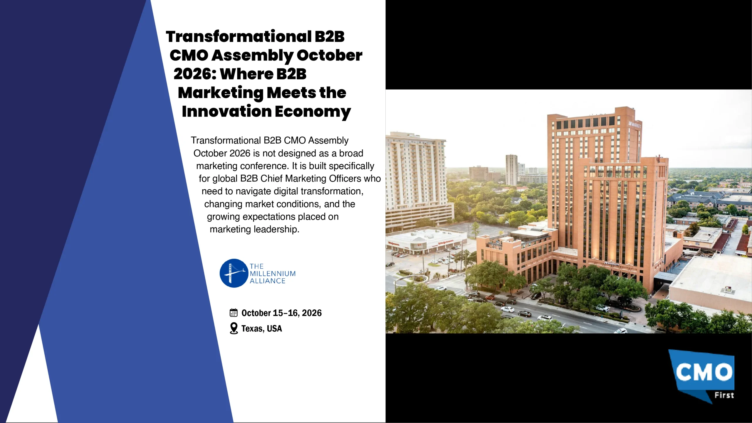 Transformational B2B CMO Assembly October 2026: Where B2B Marketing Meets the Innovation Economy